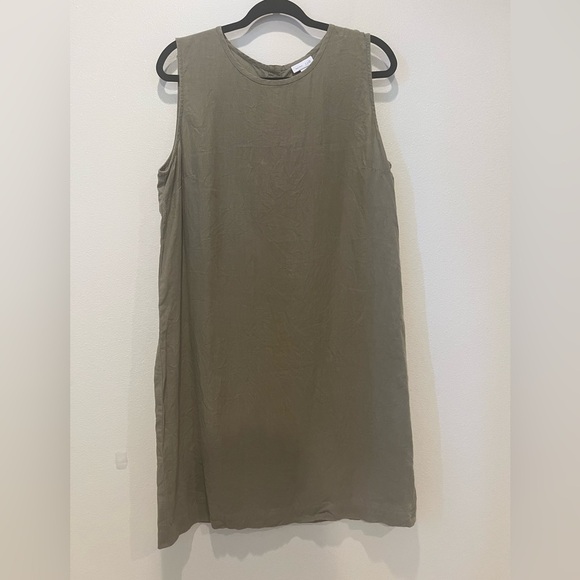 J. Jill Olive Linen Sleeveless Mini Dress - Picture 1 of 4